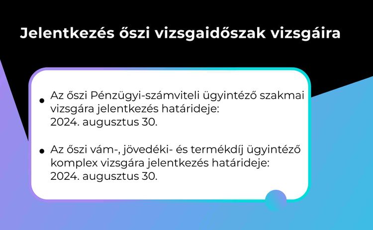 Jelentkezés őszi vizsgaidőszak vizsgáira