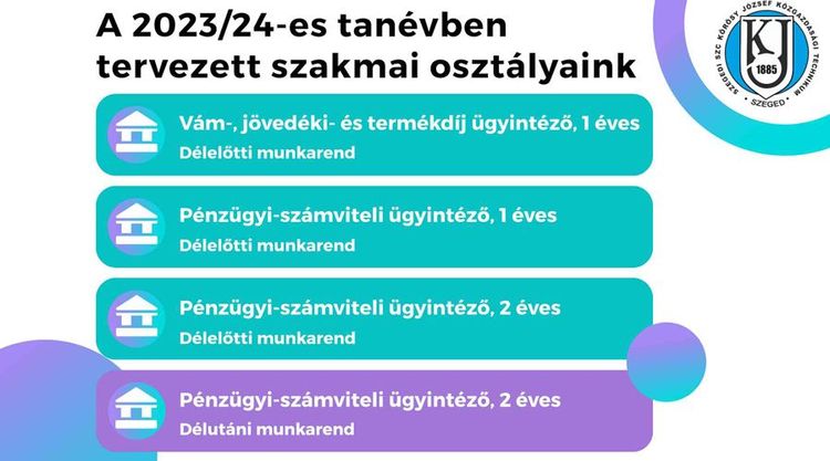 Szakképzés jelentkezési lapok - 2023/24. tanév