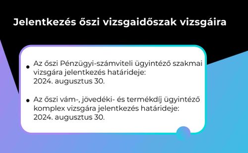 Jelentkezés őszi vizsgaidőszak vizsgáira